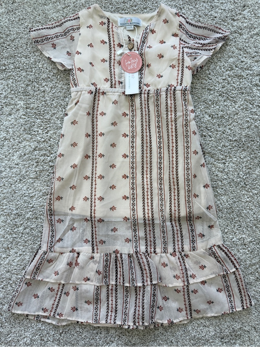 New with tags Baileys blossoms size 9M - 12M dress.